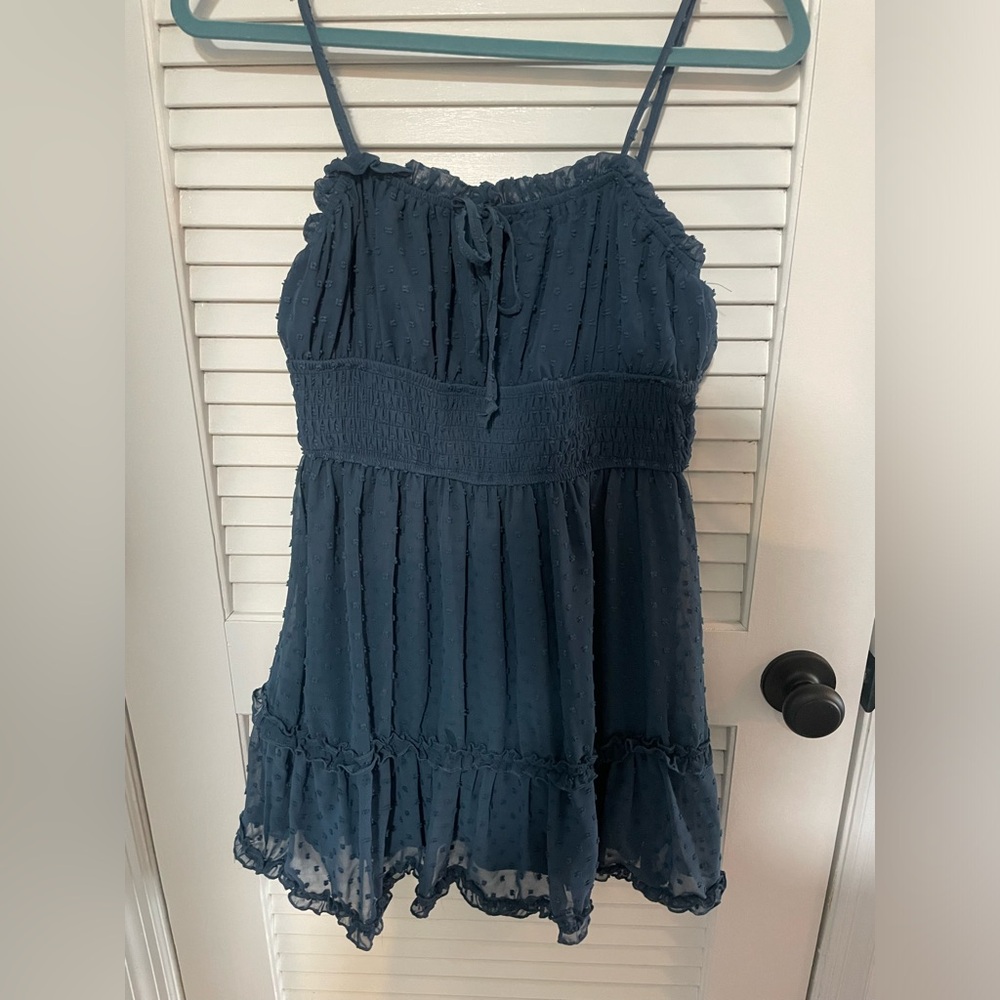 super cute dark blue spaghetti strap dress size L